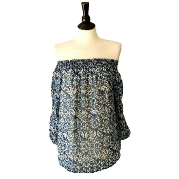 Women's Greylin Jessalyn Off The Shoulder Blouse in Pearl Blue Size XS - Picture 4 of 9